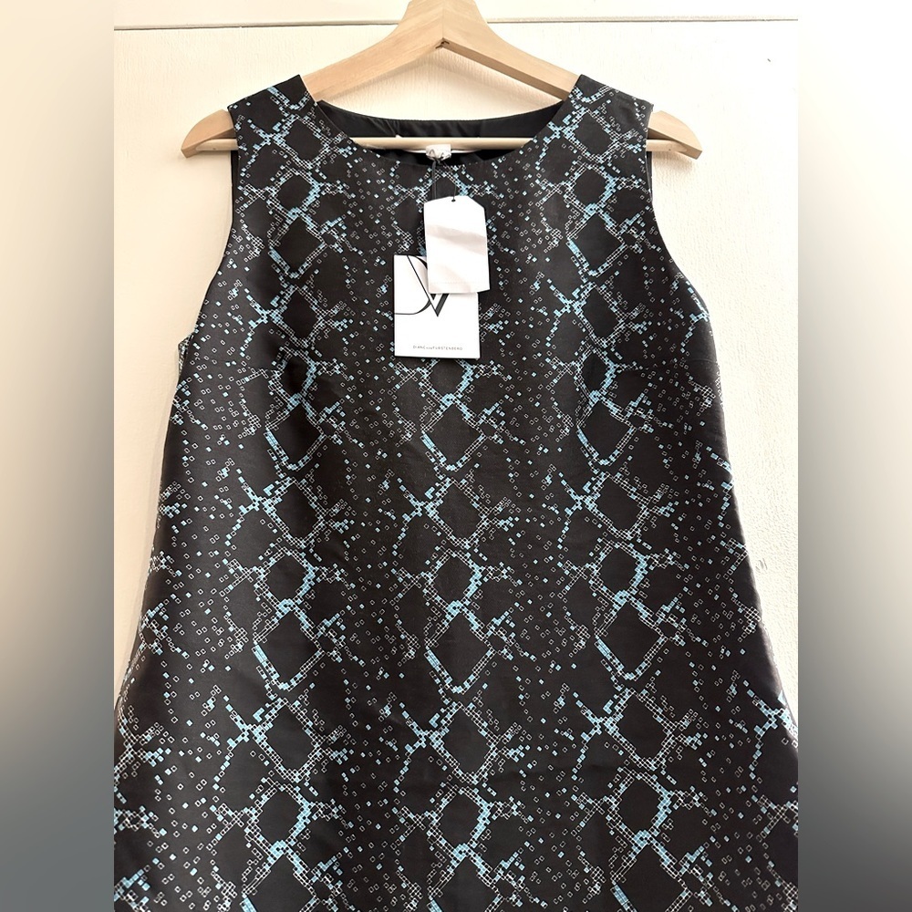 NWT $468 DVF Diane von Furstenberg Sofía Snake Check Dress Size 8